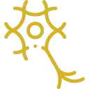 Icono dorado de una neurona