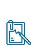 Icono informe médico Imagen de un icono azul de un registro en el informe médico.