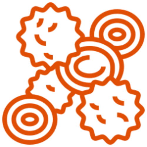 Icono naranja de células sanguíneas