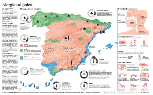 Imagen del infográfico de alergias primaverales en la Clínica Universidad de Navarra