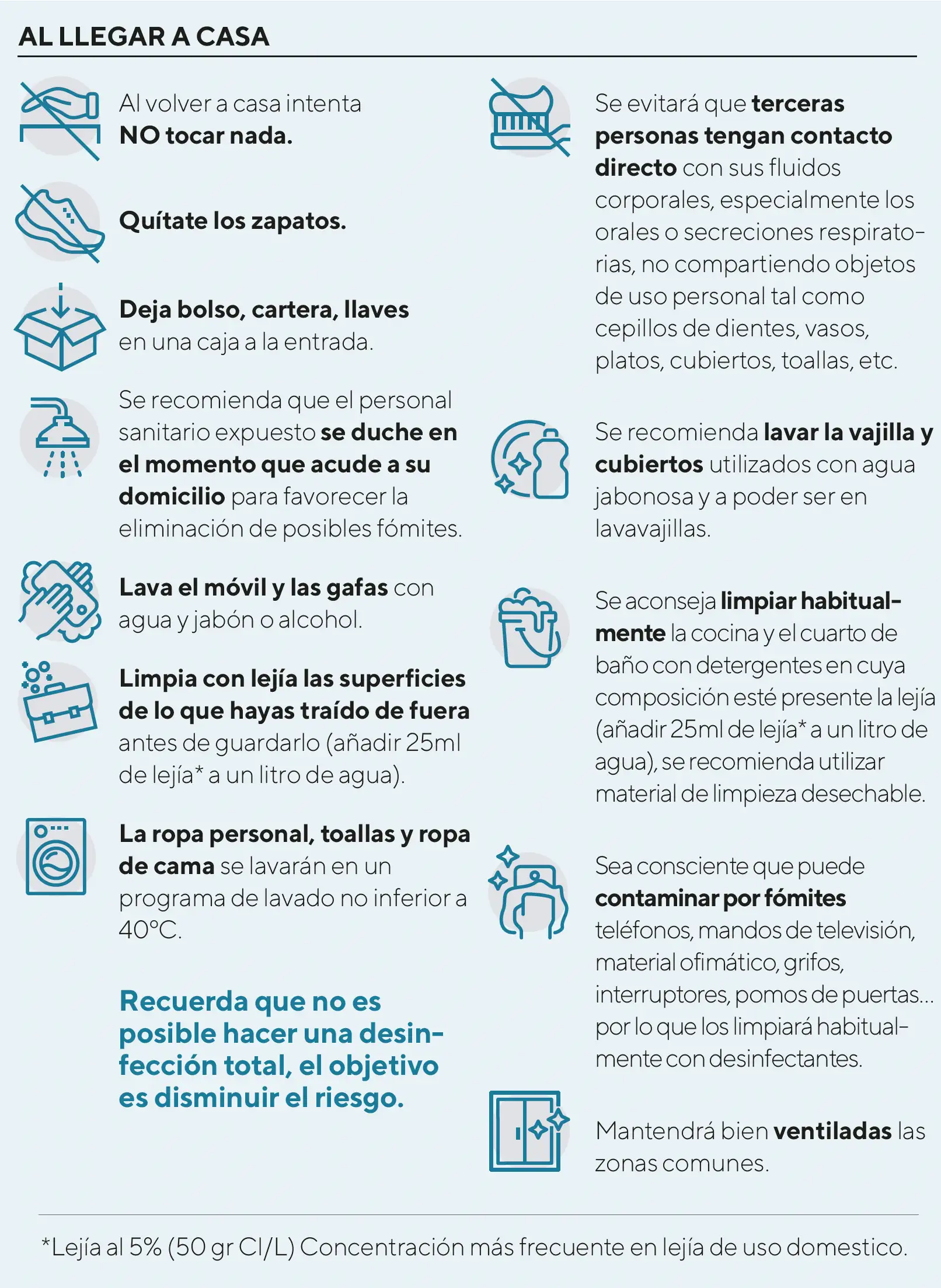 Los profesionales sanitarios deben tomar una serie de precauciones cuando lleguen a sus domicilios. Coronavirus. COVID-19
