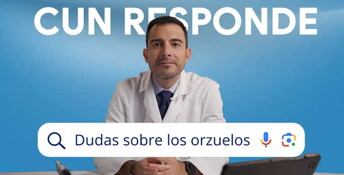 Imagen de un vídeo del Dr. Manuel Sáenz de Viteri, especialista de Oftalmología en la Clínica Universidad de Navarra, en el que resuelve las dudas más frecuentes sobre los orzuelos.